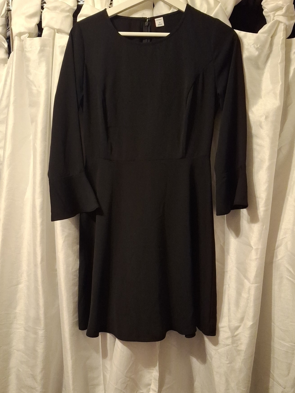 Old Navy Black Long-Sleeve Fit-and-Flare Dress